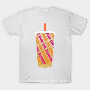 I run on dunkin iced coffee T-Shirt